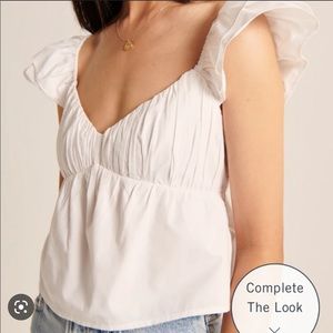 Abercrombie and fitch ruffle poplin top